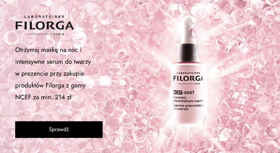 Przy zakupie produktów Filorga NCEF za min. 214 zł otrzymasz w prezencie maskę na noc (15 ml) i serum Intensive Supreme (7 ml).