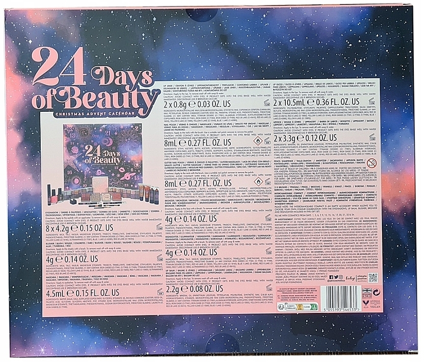 Kalendarz adwentowy, 24 produkty - Q-KI 24 Days Of Beauty Advent Calendar — Zdjęcie N3
