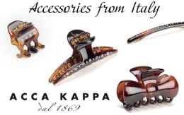 Czarna klamerka z kryształkami do włosów - Acca Kappa Hair Clips — Zdjęcie N2