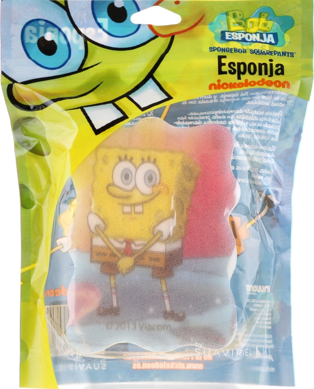 Gąbka kąpielowa dla dzieci, Spongebob, różowo-niebieska - Suavipiel Sponge Bob Bath Sponge — Zdjęcie N2