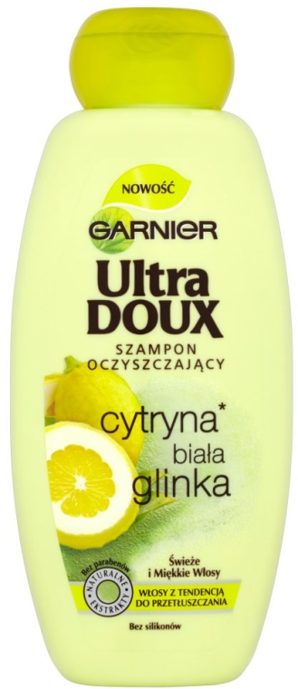 Szampon do włosów normalnych i przetłuszczających się - Garnier Ultra Doux Cytryna i biała glinka