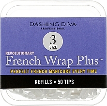 Kup Tipsy - Dashing Diva French Wrap Plus White 50 Tips (Size 3)