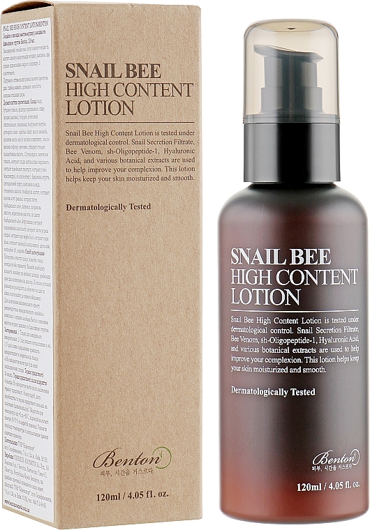 Balsam na dzień z wysoką zawartością śluzu ślimaka i pszczelego jadu - Benton Snail Bee High Content Lotion — Zdjęcie N3