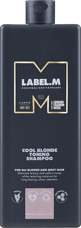 Szampon tonizujący do włosów - Label.m Cool Blonde Toning Shampoo — Zdjęcie N1
