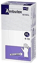 Kup Rękawice nitrylowe, bezpudrowe, białe, rozmiar XL, 100 sztuk - Matopat Ambulex