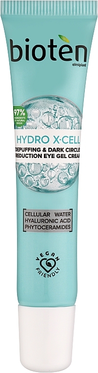 Krem-żel pod oczy na cienie i opuchliznę - Bioten Hydro X-Cell Depuffing & Dark Circles Reduction Eye Gel Cream — Zdjęcie N1