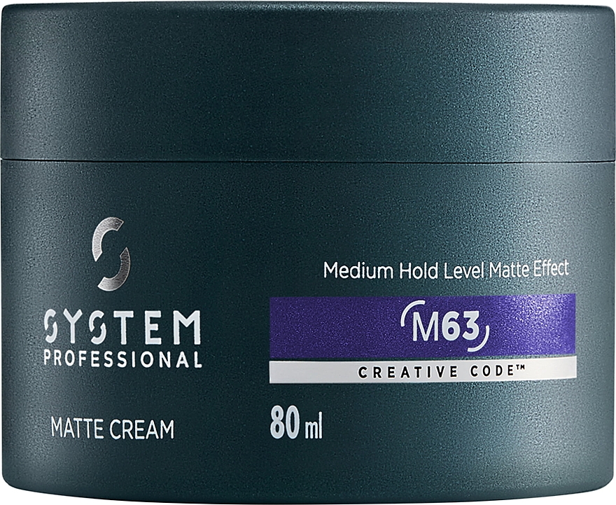 Matujący krem ​​do włosów - System Professional Man Matte Cream M63 Medium Hold — Zdjęcie N1