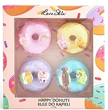 Kup Zestaw aromatycznych bomb do kąpieli - Love Skin Happy Donuts (bath bombs/4x60g)