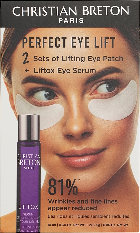 Zestaw - Christian Breton Perfect Eye Lift Set (eye/ser/10 ml + eye/mask/2 pcs) — Zdjęcie N1