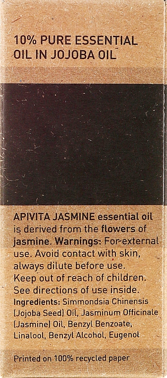 Olejek zapachowy Jaśmin - Apivita Aromatherapy Organic Jasmine Oil — Zdjęcie N3