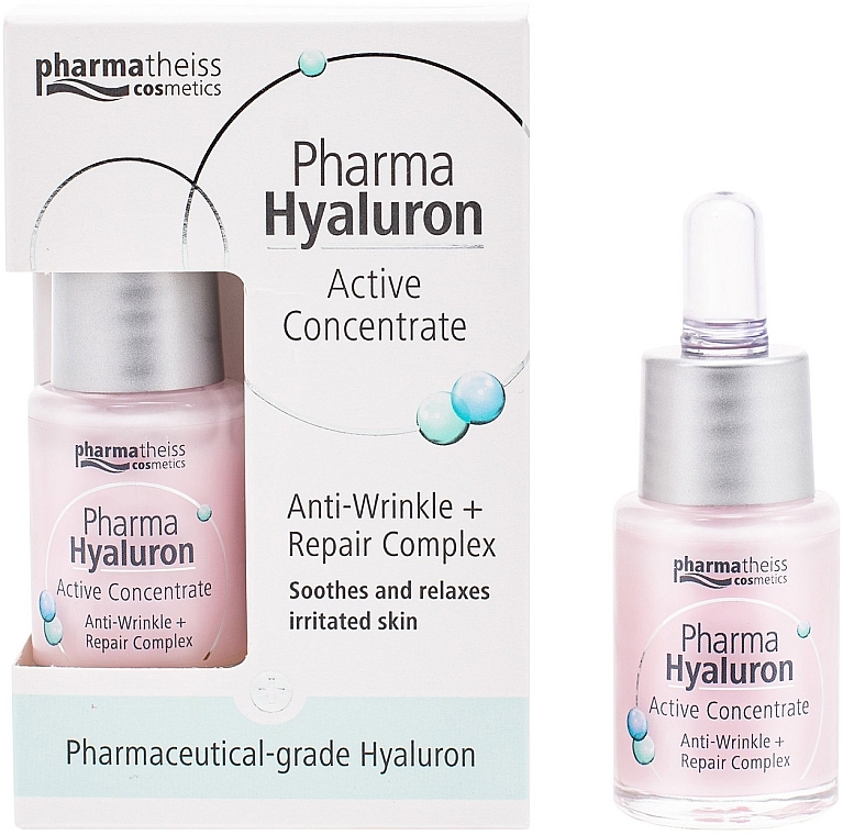 Serum do twarzy aktywny hialuron + regeneracja - Pharma Hyaluron Pharmatheiss Cosmetics Active Concentrate Anti-wrinkle + Repair Complex  — Zdjęcie N3