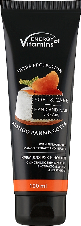 Nawilżający krem do rąk i paznokci - Energy of Vitamins Soft & Care Mango Panna Cotta Cream For Hands And Nails — Zdjęcie N2