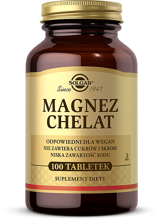 Suplement diety ułatwiający wchłanianie wapnia - Solgar Chelated Magnesium — Zdjęcie N1