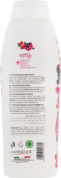 Żel pod prysznic Czerwone owoce - Parisienne Italia Fiorile Frutti Ross Body Wash — Zdjęcie N2