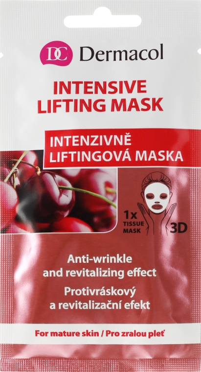 Liftingująca maseczka do twarzy na tkaninie - Dermacol 3D Inzensive Lifting Mask — Zdjęcie N1