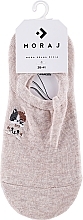 Kup Krótkie skarpetki damskie z haftem w kształcie kota, beżowe - Moraj