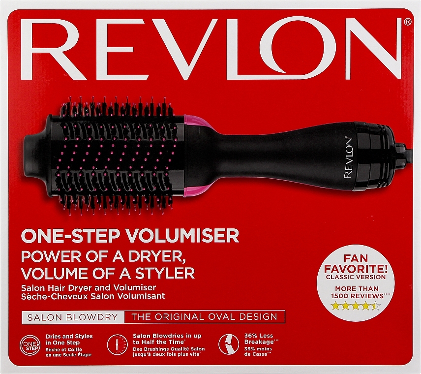 Szczotka do suszenia włosów - Revlon One-Step Volumiser New Edition Black/Pink — Zdjęcie N1