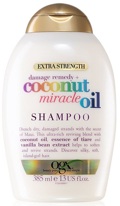 Szampon do włosów zniszczonych z olejem kokosowym - OGX Coconut Miracle Oil Shampoo — Zdjęcie N1