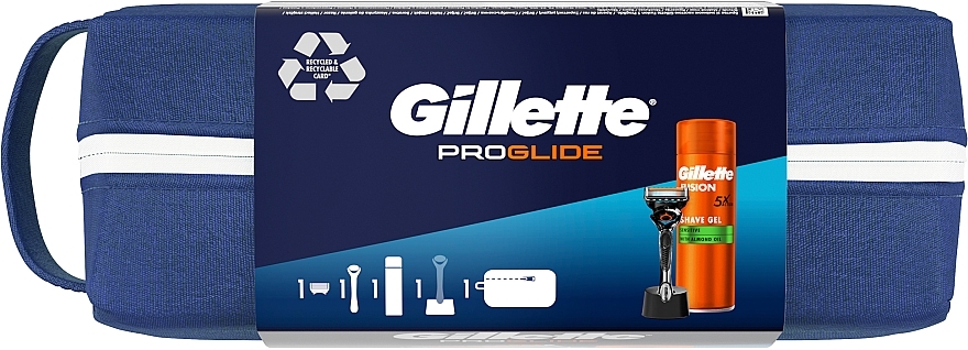 Zestaw - Gillete Proglide (sh/gel/200ml + razor/1pcs + bag + acc/1pc) — Zdjęcie N3