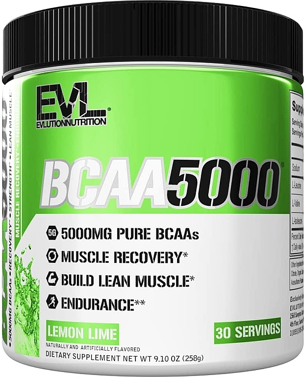 PRZECENA! Suplement diety BCAA 5000, cytryna i limonka - EVLution Nutrition BCAA 5000 Lemon Lime * — Zdjęcie N1