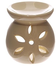 Ceramiczny kominek do wosku Kwiat, kremowy - Home Nature — Zdjęcie N1