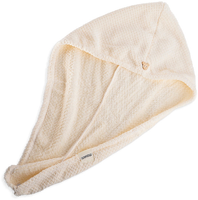 Turban-ręcznik do włosów z mikrofibry, waniliowy - Mohani Microfiber Hair Towel White — Zdjęcie N2