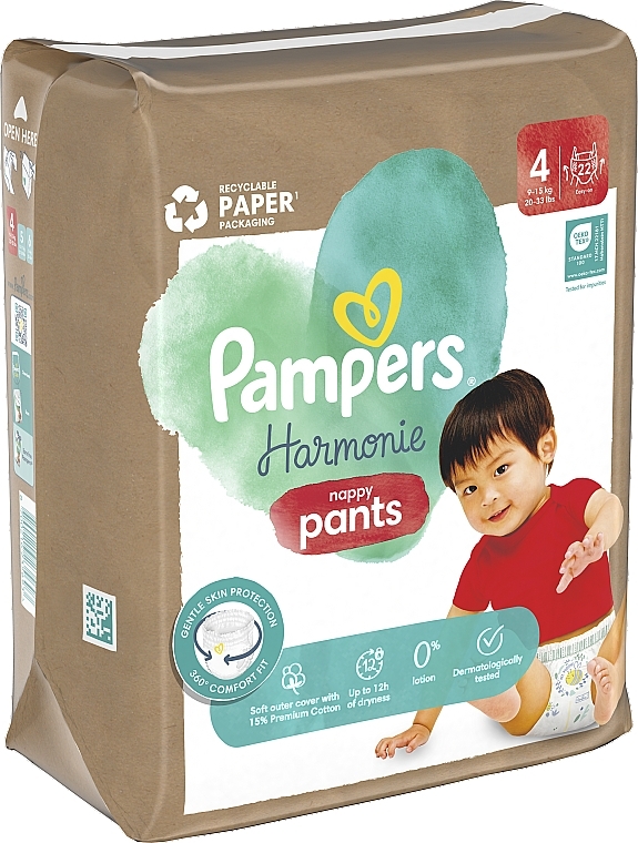 Pieluchomajtki Harmonie Pants, rozmiar 4, 9-15 kg, 22 szt. - Pampers  — Zdjęcie N3