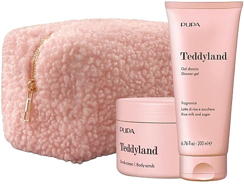 Zestaw - Pupa Teddyland Rice Milk And Sugar (b/scrub/150ml + sh/gel/200ml + bag) — Zdjęcie N1