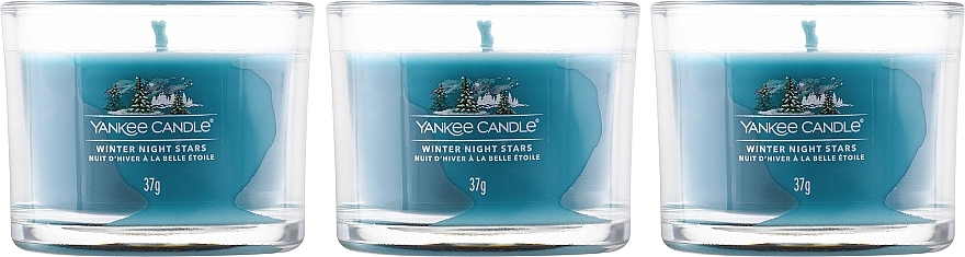 Mini świeczka zapachowa w szkle - Yankee Candle Winter Night Stars Filled Votive — Zdjęcie N2