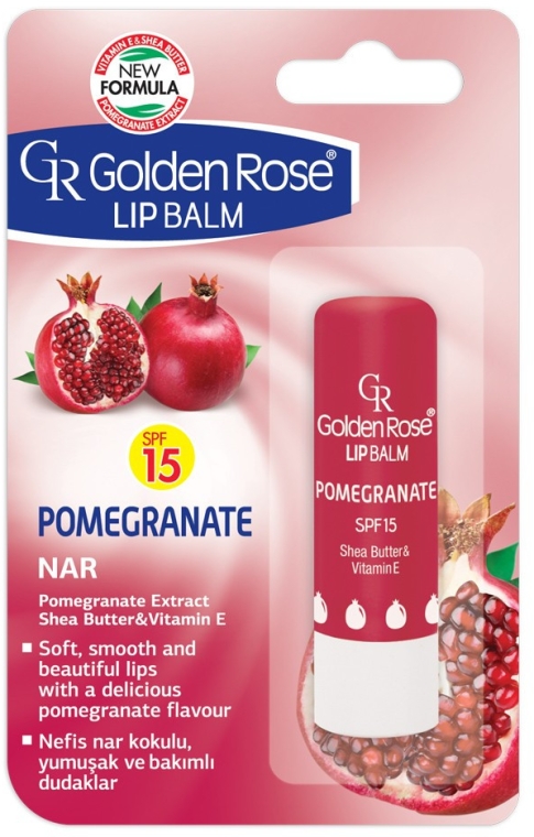 Balsam do ust Granat - Golden Rose Lip Balm Pomegranate SPF 15 — Zdjęcie N1