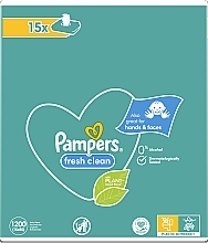 Nawilżane chusteczki dla niemowląt, 15x80 szt. - Pampers Fresh Clean — Zdjęcie N2