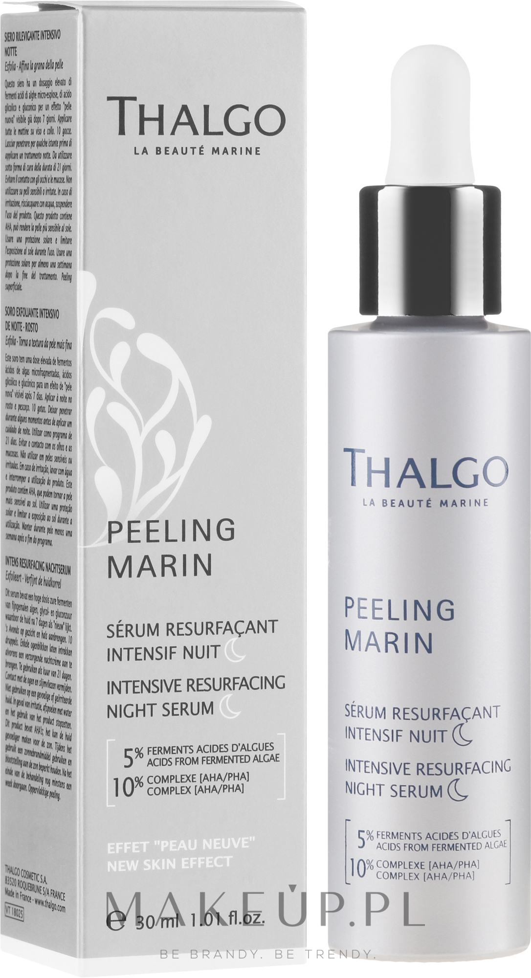 Regenerujące serum na noc z efektem rewitalizującym - Thalgo Peeling Marin Intensive Resurfacing Night Serum — Zdjęcie 30 ml