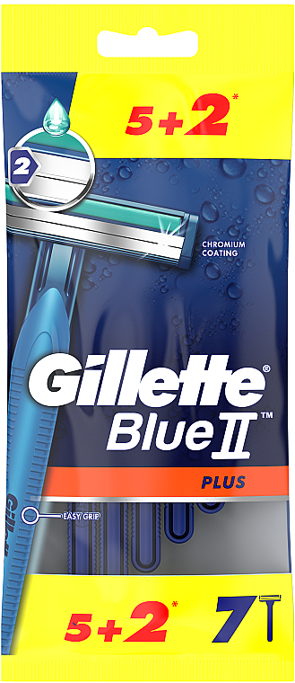 Zestaw jednorazowych ostrzy do golenia, 5+2 szt. - Gillette Blue II Plus — Zdjęcie N2