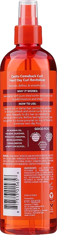 Odbudowujące serum do włosów kręconych - Cantu Comeback Curl Next Day Curl Revitalizer — Zdjęcie N2