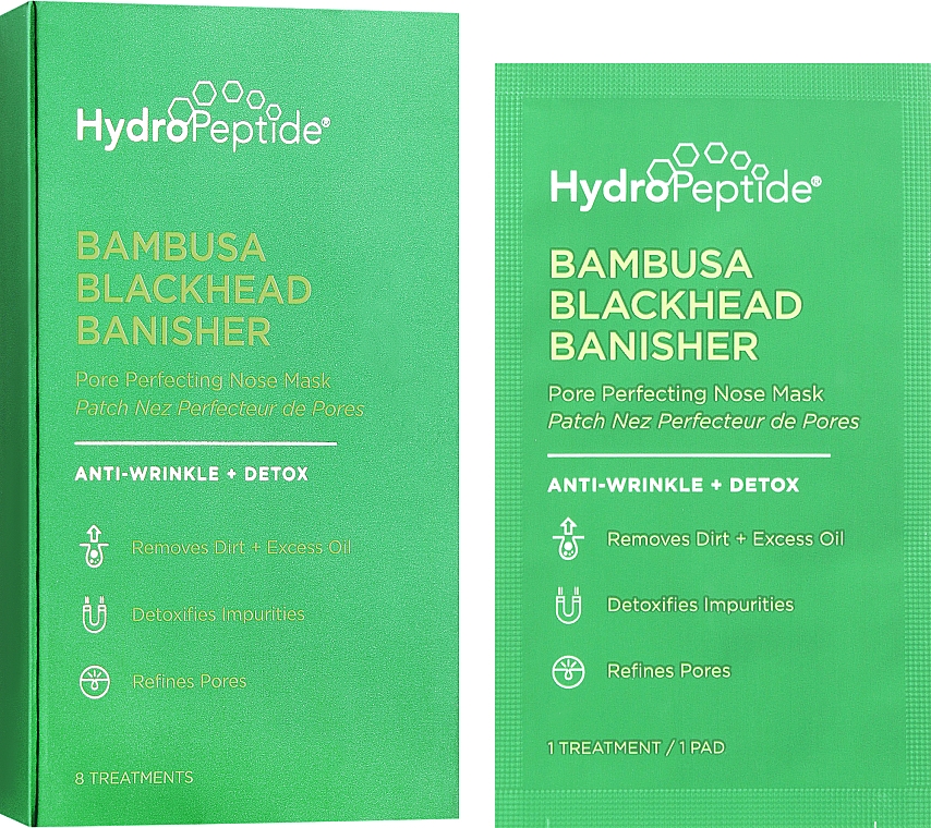 Oczyszczające plastry do nosa z efektem zwężania porów - HydroPeptide Bambusa Blackhead Banisher — Zdjęcie N2