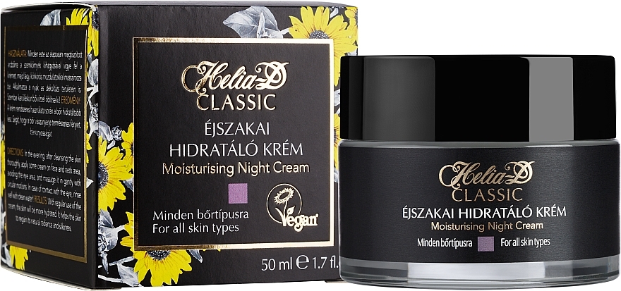 Nawilżający krem do twarzy na noc - Helia-D Classic Moisturising Night Cream For All Skin Types