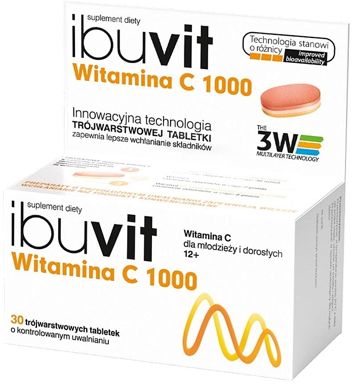 Suplement diety z witaminą C - Polpharma Ibuvit Witamina C 1000 — Zdjęcie N1