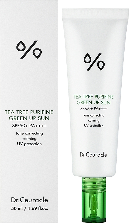 Filtr przeciwsłoneczny do twarzy - Dr. Ceuracle Tea Tree Purifine Green Up Sun SPF50+ PA++++ — Zdjęcie N2