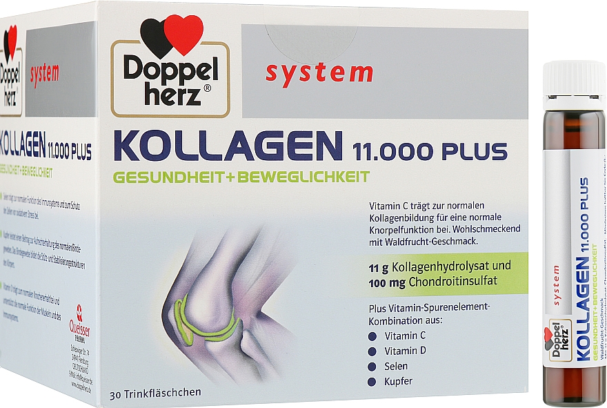 Kolagen do picia z witaminami - Doppelherz System Kollagen 11.000 Plus — Zdjęcie N1