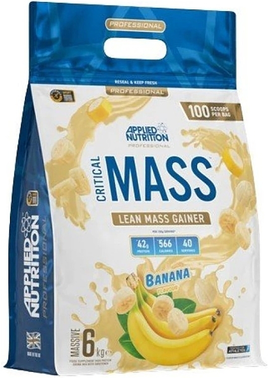 Wysokowydajny wzmacniacz bananowy - Applied Nutrition Critical Mass High Potency Weight Gainer Banana — Zdjęcie N2