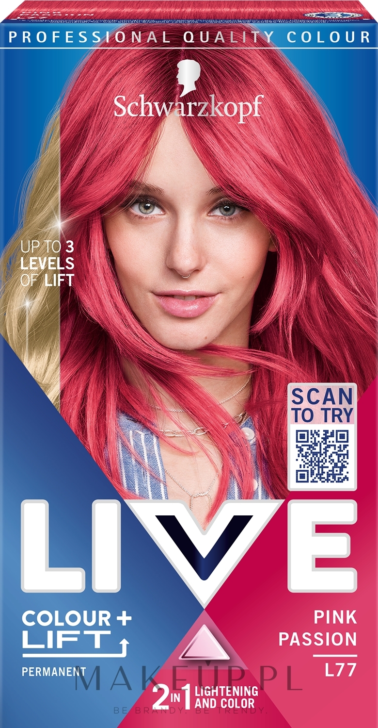Farba do włosów - Schwarzkopf Love Color + Lift — Zdjęcie L77 - Pink Passion