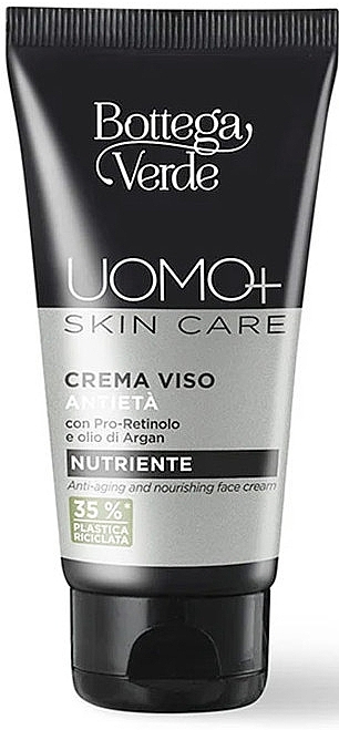 Odżywczy krem przeciwzmarszczkowy do twarzy - Bottega Verde Uomo+ Skin Care Anti-Agening Nourishing Face Cream  — Zdjęcie N1