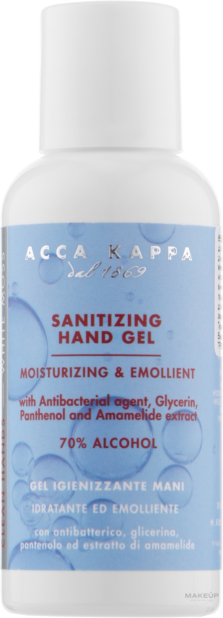 Żel do dezynfekcji rąk - Acca Kappa White Moss Sanitising Hand Gel — Zdjęcie 100 ml