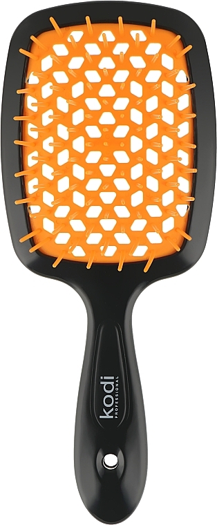 Szczotka do włosów, czarna z pomarańczowymi zębami - Kodi Professional Soft Touch Hairbrush — Zdjęcie N1