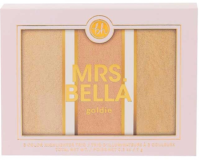Paleta rozświetlaczy - BH Cosmetics Mrs. Bella Highlighter Palette — Zdjęcie N1
