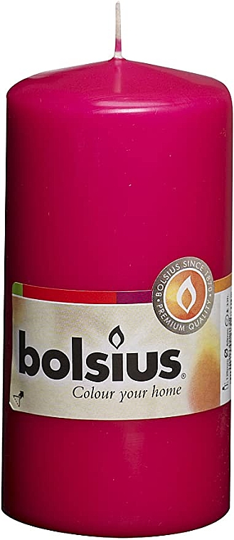 Świeca cylindryczna, fuksja, 120/58 mm - Bolsius Candle — Zdjęcie N1