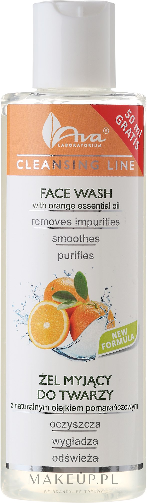Myjący żel do twarzy z naturalnym olejkiem pomarańczowym - AVA Laboratorium Cleansing Line Face Wash — Zdjęcie 200 ml