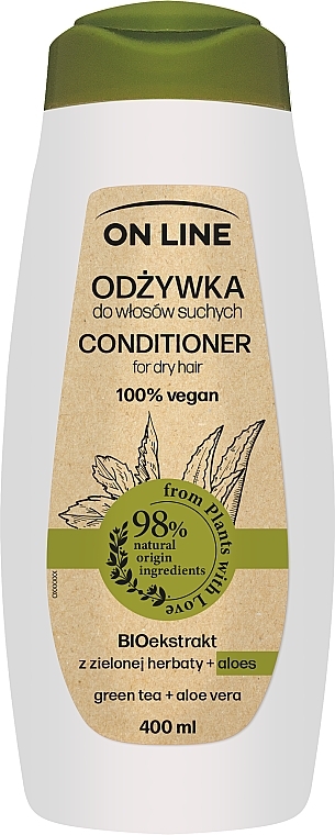 Odżywka do włosów suchych Zielona herbata i aloes - On Line For Dry Hair Conditioner — Zdjęcie N1