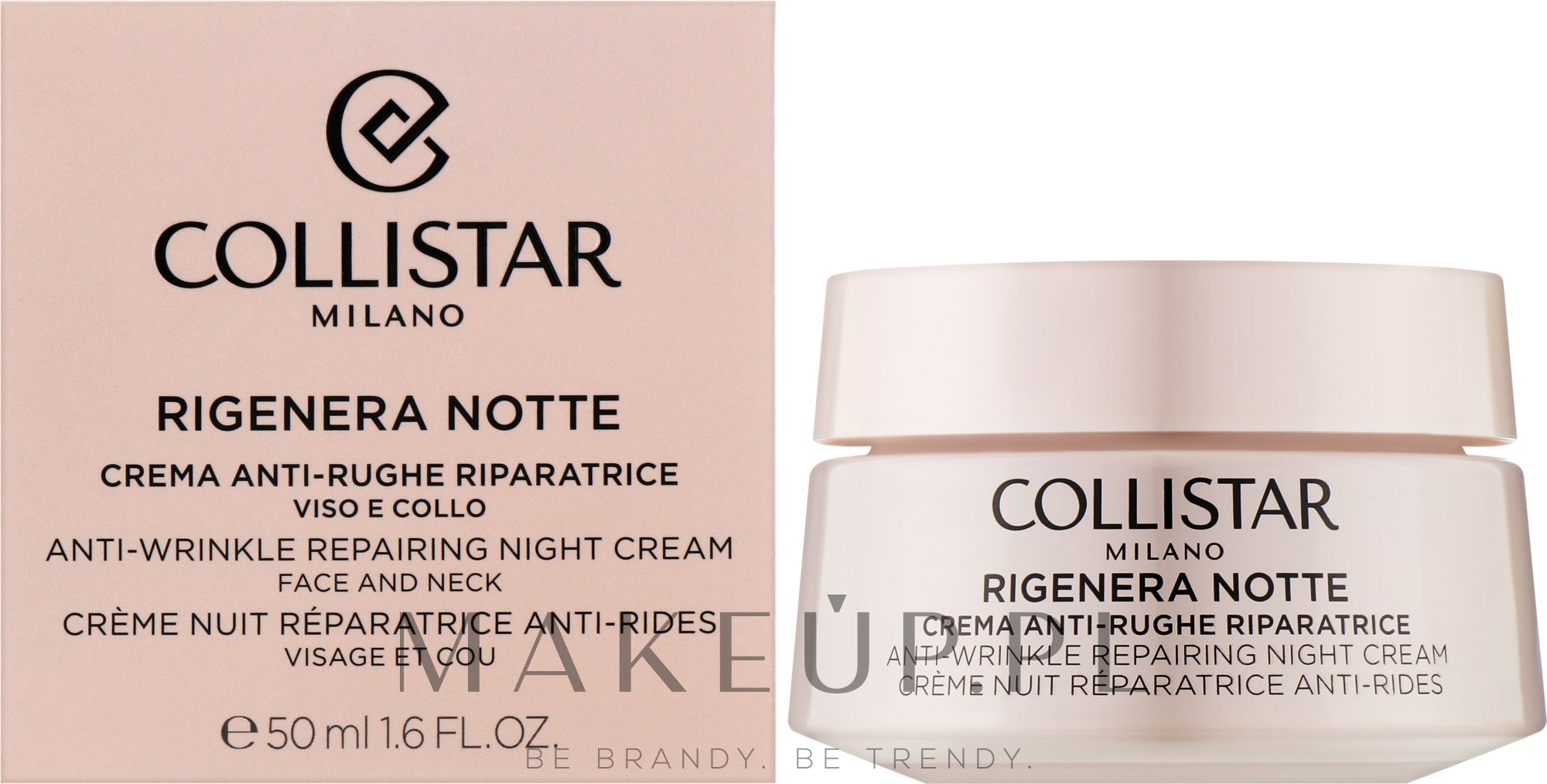 Krem na noc do twarzy i szyi - Collistar Rigenera Anti-Wrinkle Repairing Night Cream — Zdjęcie 50 ml