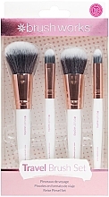 Kup Zestaw pędzli do makijażu - Brushworks White & Gold Travel Makeup Brush Set